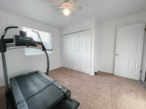 Other bedroom, used as a workout space or office