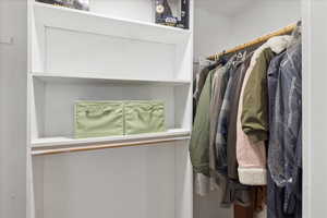 View of walk in closet