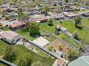 Aerial view of residential area