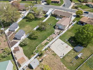 Aerial perspective of suburban area