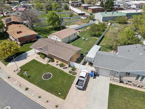 Aerial perspective of suburban area