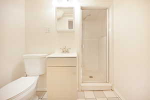 Bathroom with a stall shower