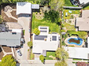 Aerial view of a pool area