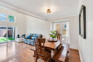 Dining area opens to family room
