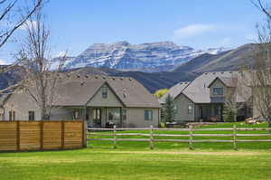 View of mountain background from back yard