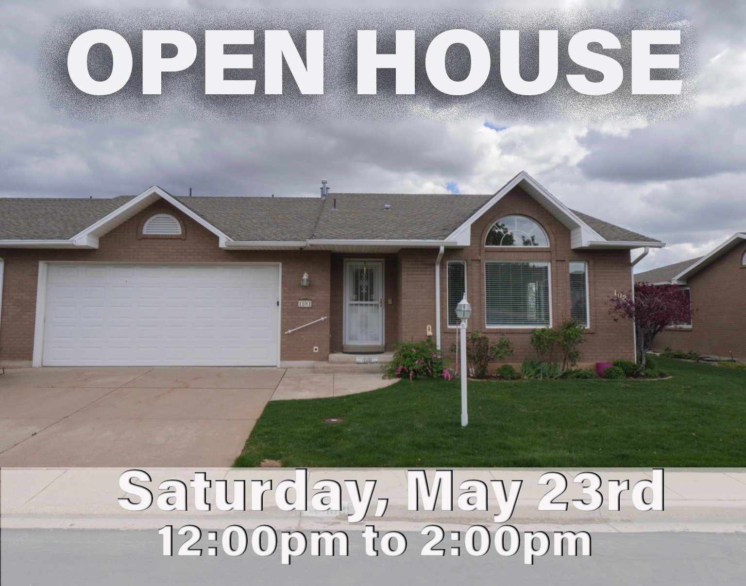Open House Advertisement. Indicating the scheduled time and date for property viewing