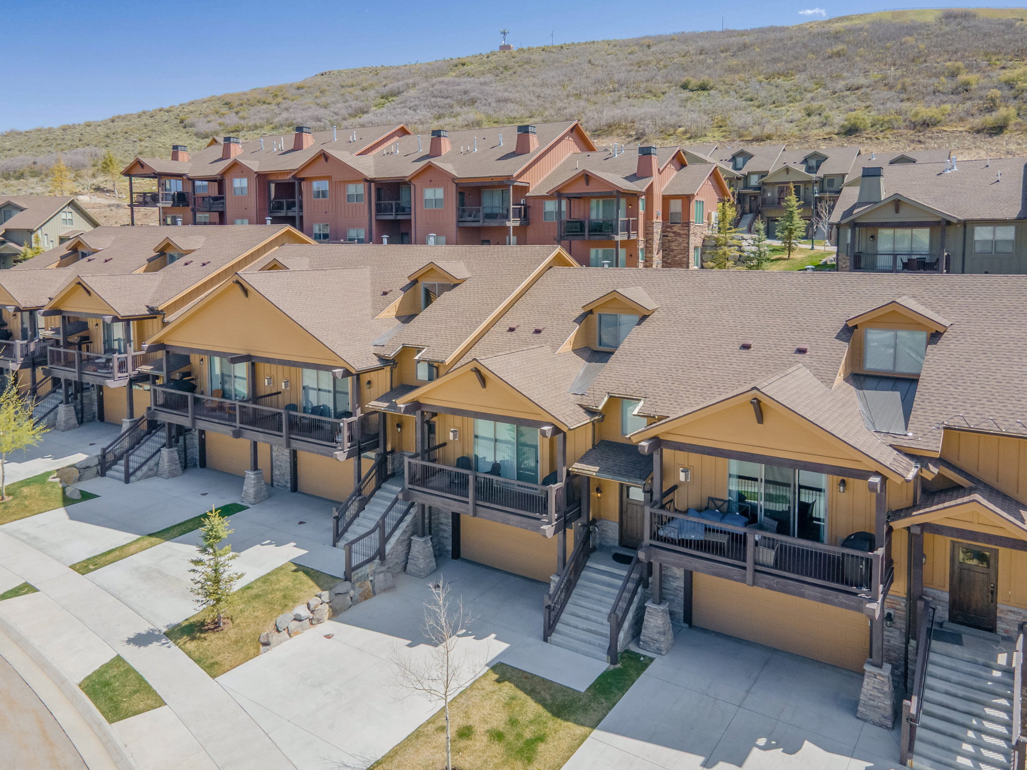 Aerial perspective of suburban area
