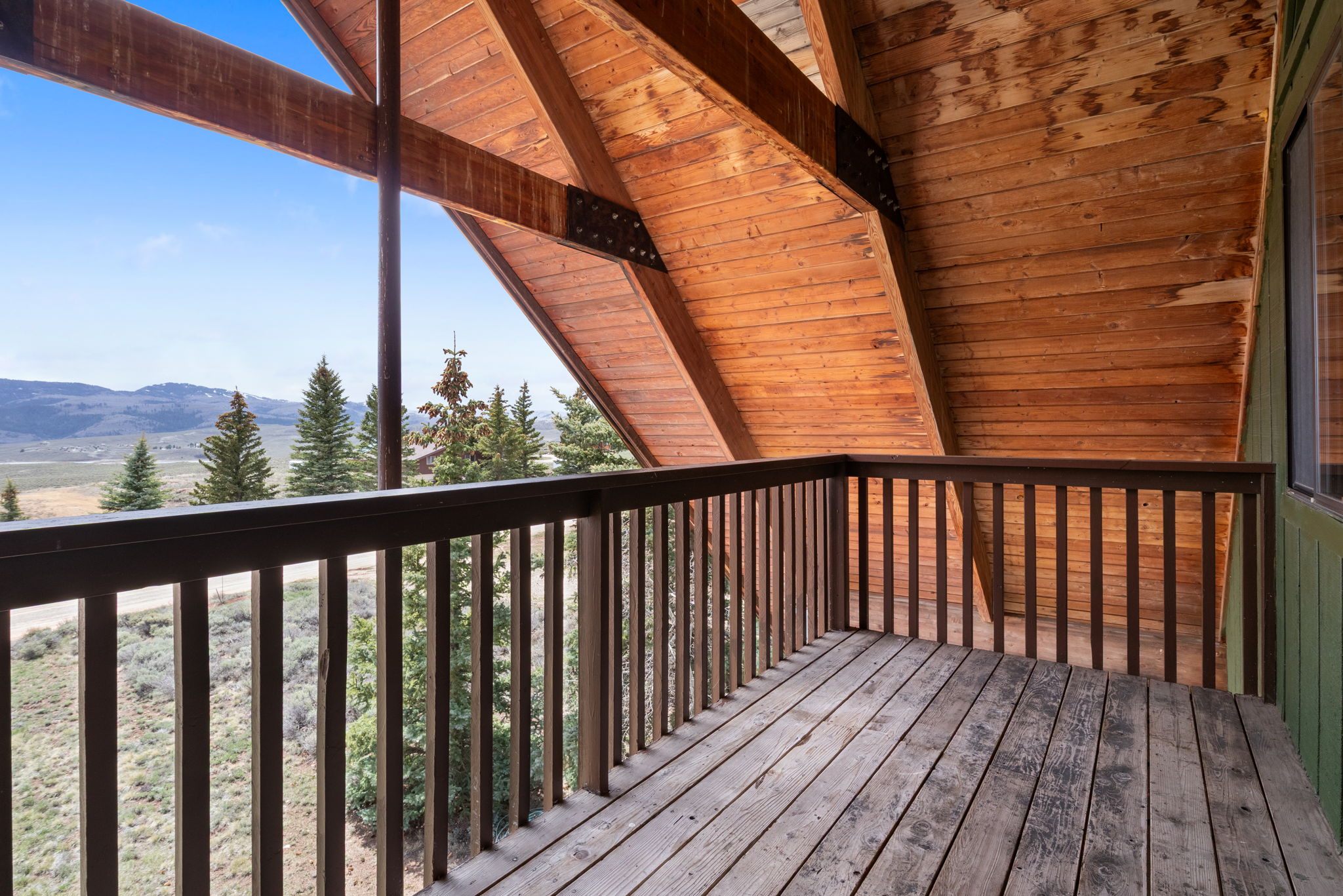 Deck with a mountain view