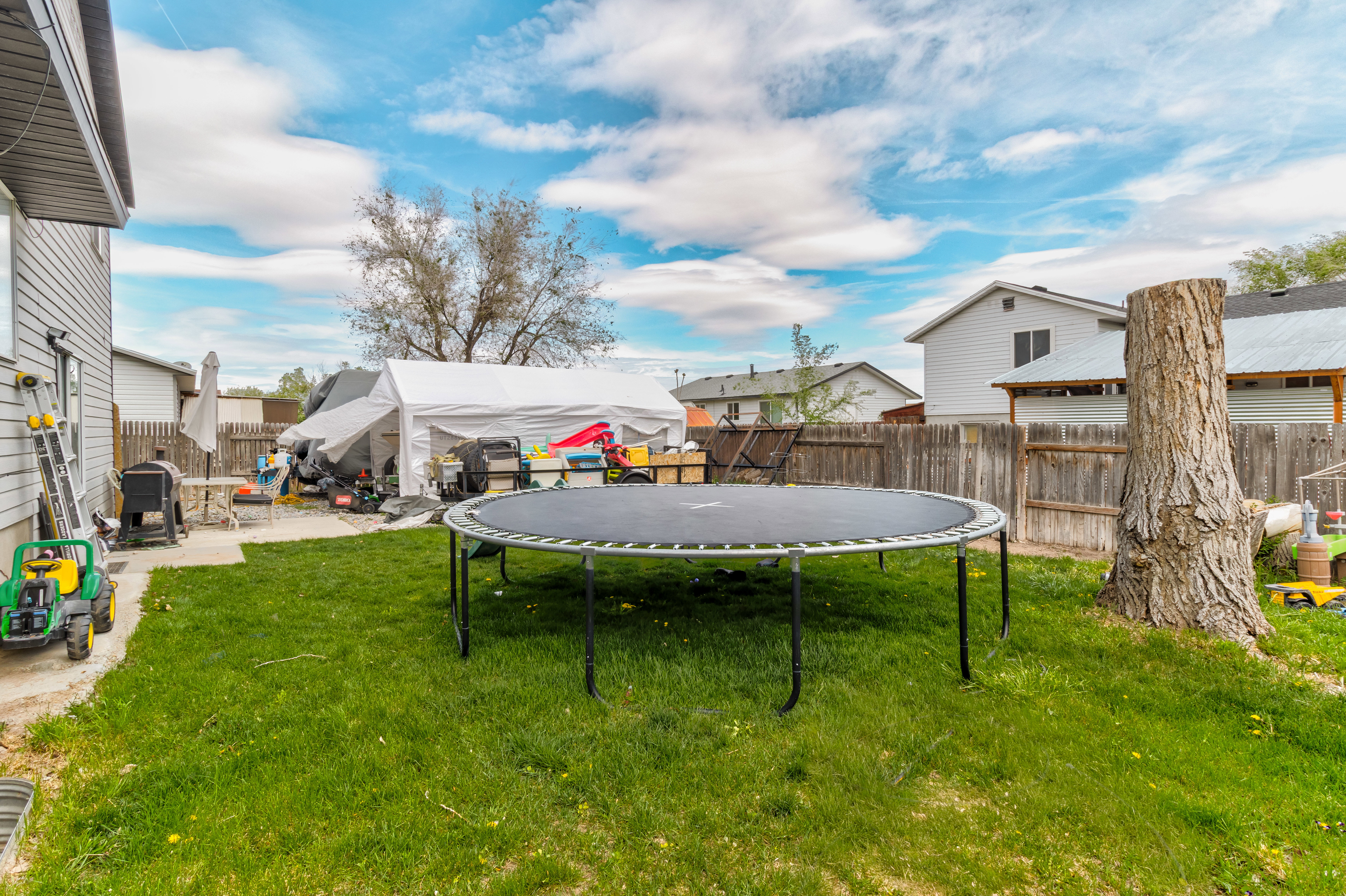 Fenced backyard f