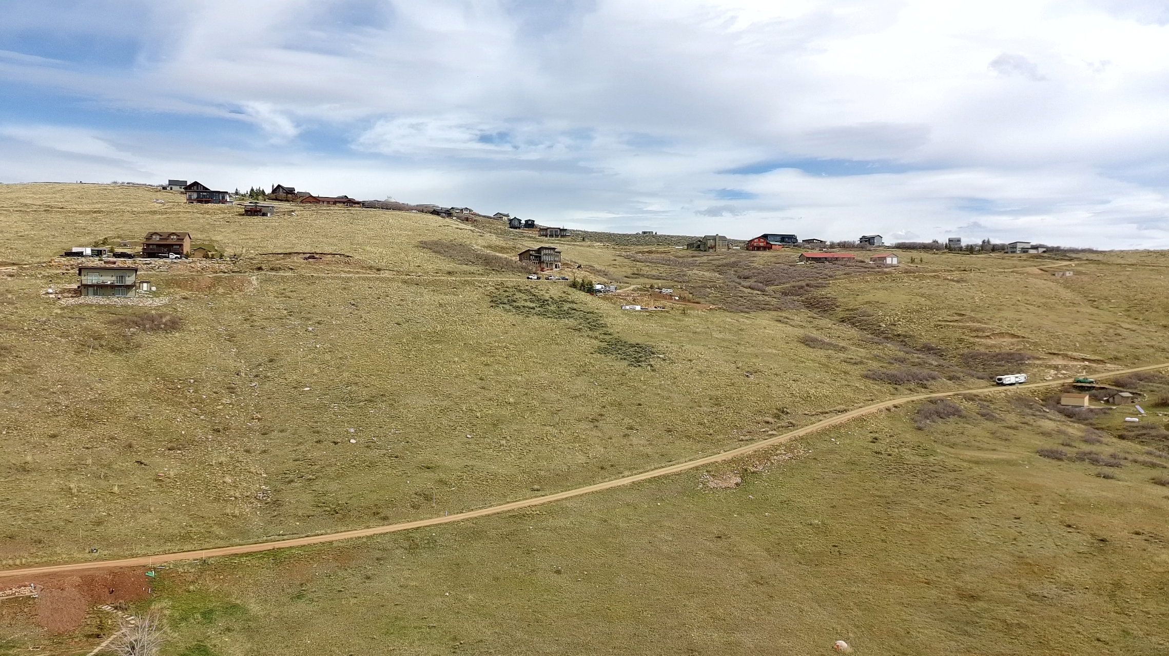 Aerial view of sparsely populated area