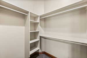 View of walk in closet
