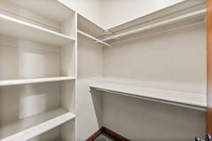 View of walk in closet