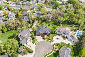 Aerial view of residential area