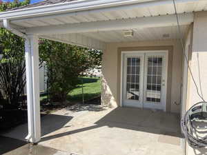 View of patio / terrace featuring french doors
