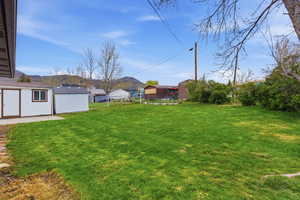 View of yard with a patio