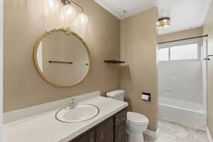 Full bathroom with vanity and  shower combination