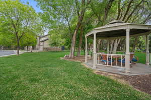 Gazebo and mature trees