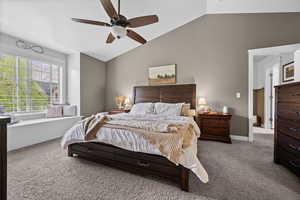 Vaulted ceiling and ceiling fan  Window Seat