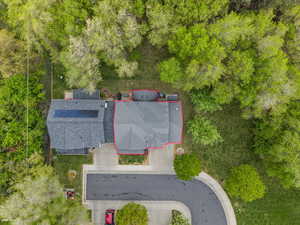 Aerial of home next to park