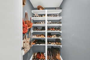 View of walk in closet