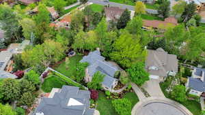 Aerial perspective of suburban area