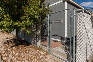 Exterior space with a gate