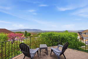 View from the main floor family room balcony