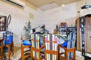 Podcast and ski bar with new mini-split system to heat and cool the garage