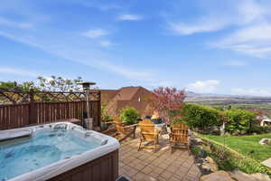 Hot tub terrace and an outdoor fire pit area