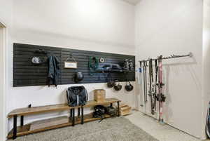 Ski and outdoor sports storage from the garage