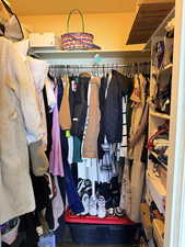 View of walk in closet