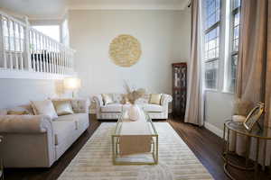 Living area with LVP flooring.