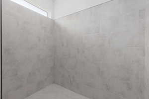 Full bathroom with tiled shower