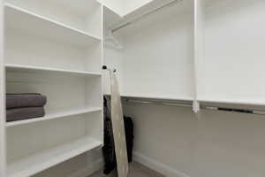 View of walk in closet