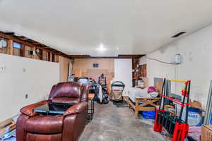 Storage in attic space in garage