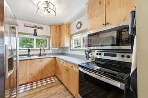Kitchen with stainless steel appliances