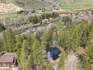 Aerial view of cabin