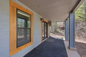 View of covered porch