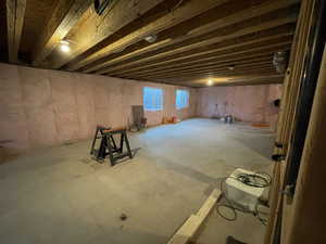 View of below grade area