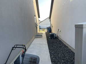 View of home's exterior with stucco siding