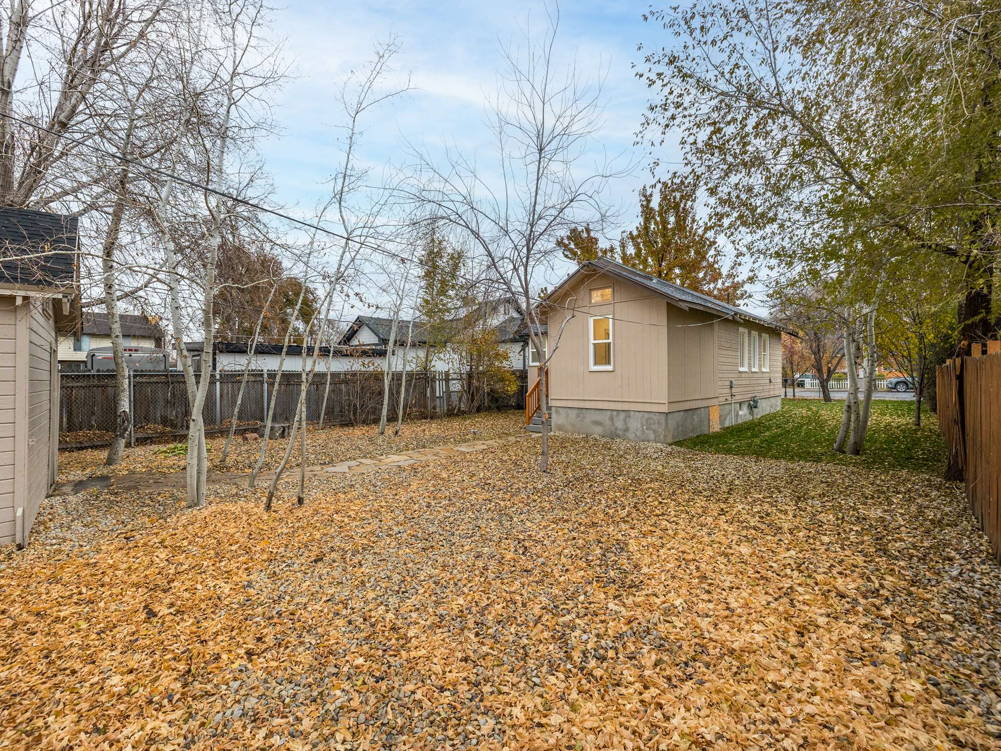 View of fenced yard