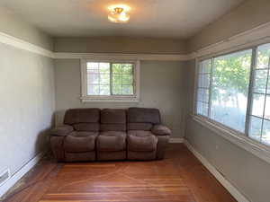 Hardwood floor in the front family room