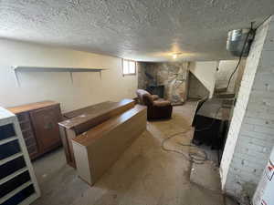 Huge downstairs family room; plenty of space to build a 4th bedroom