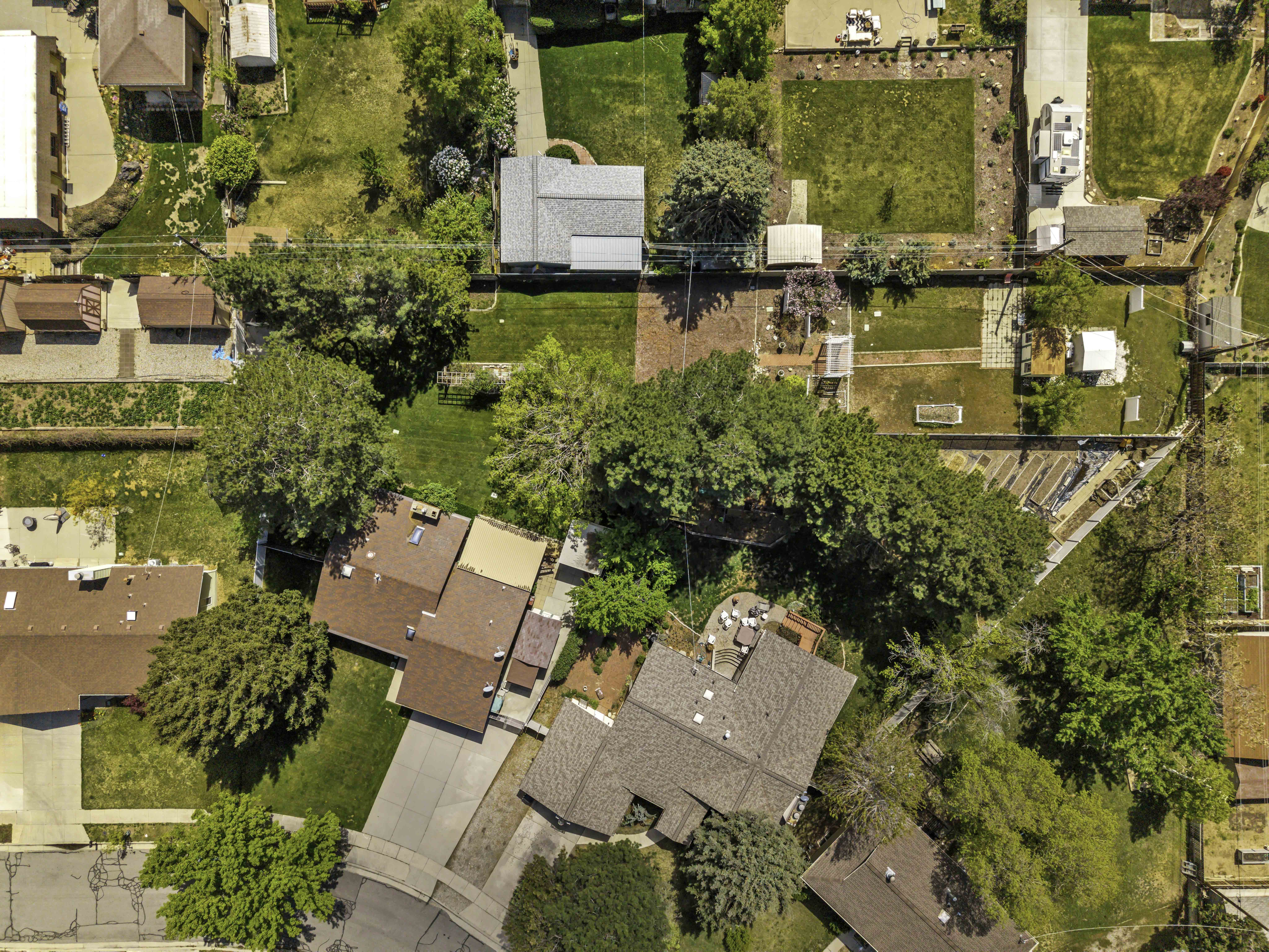 Aerial view of residential area