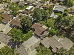 Aerial view of residential area