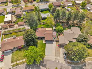 Aerial view of residential area