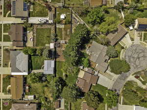 Aerial perspective of suburban area