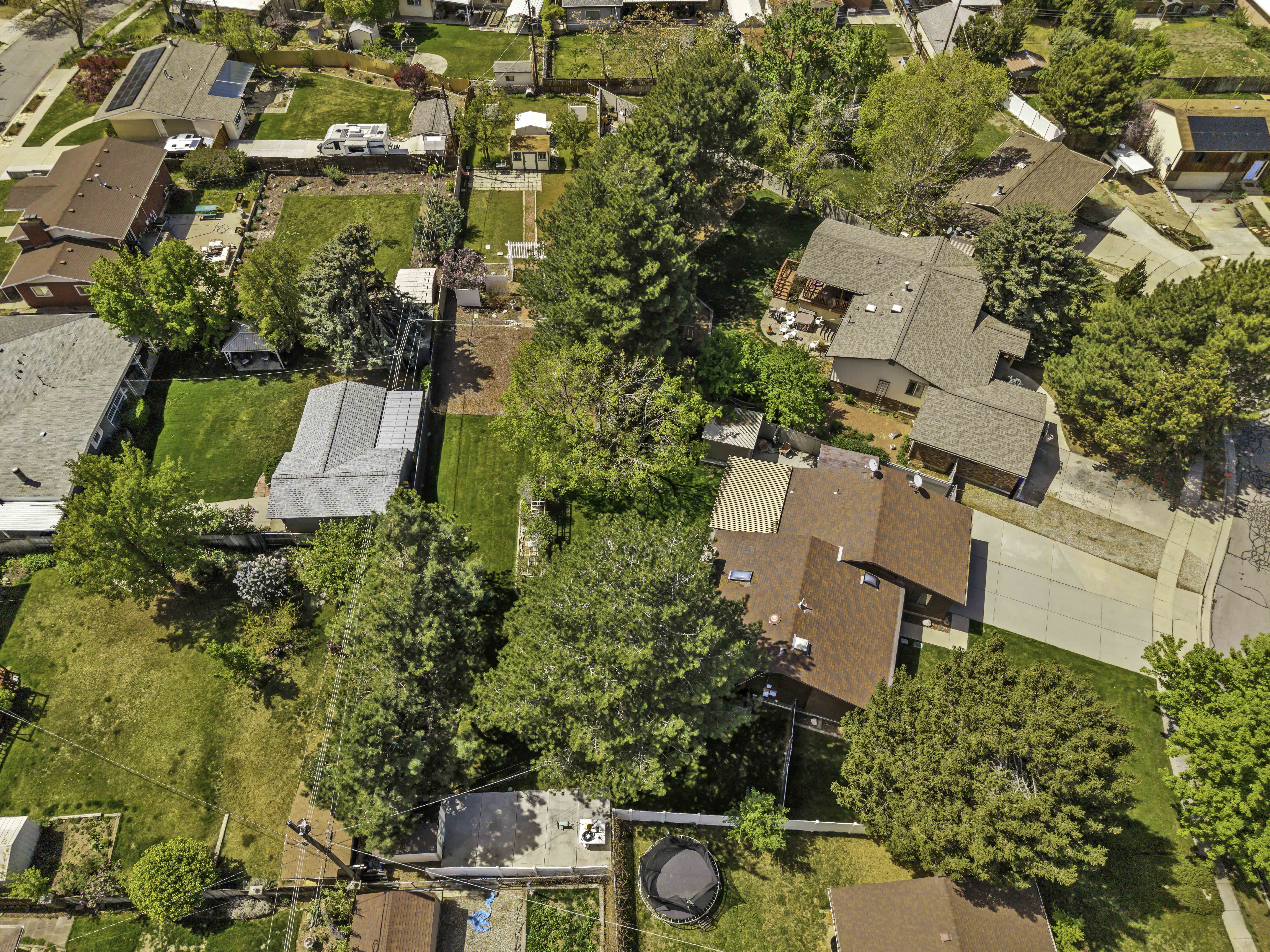 Aerial view of residential area