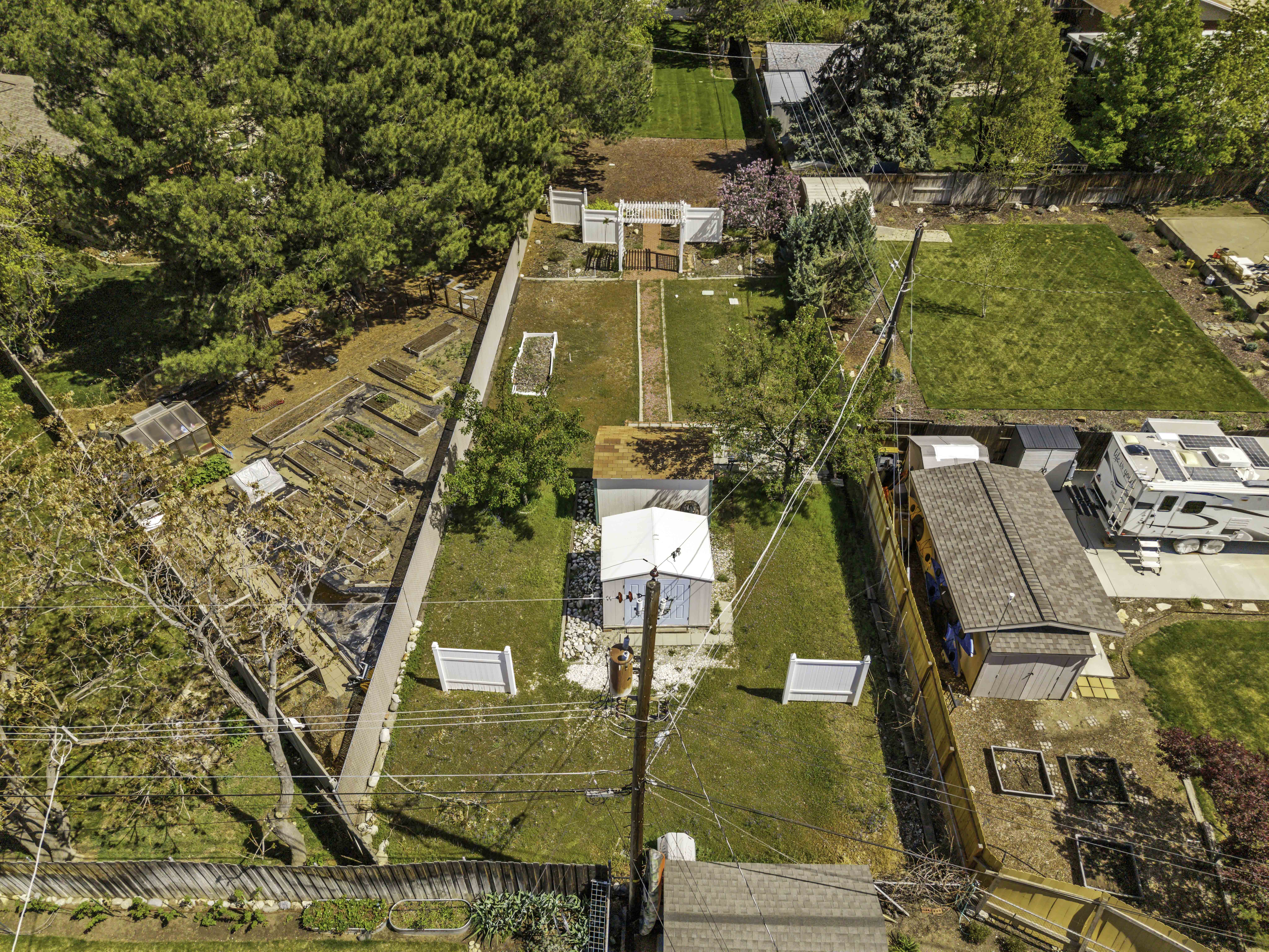 Aerial perspective of suburban area