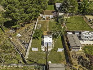 Aerial perspective of suburban area